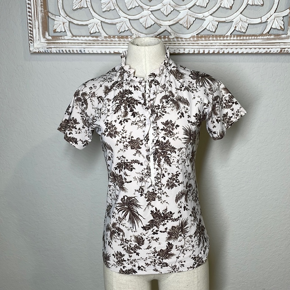 Tory Burch bathing suit rash guard top medium